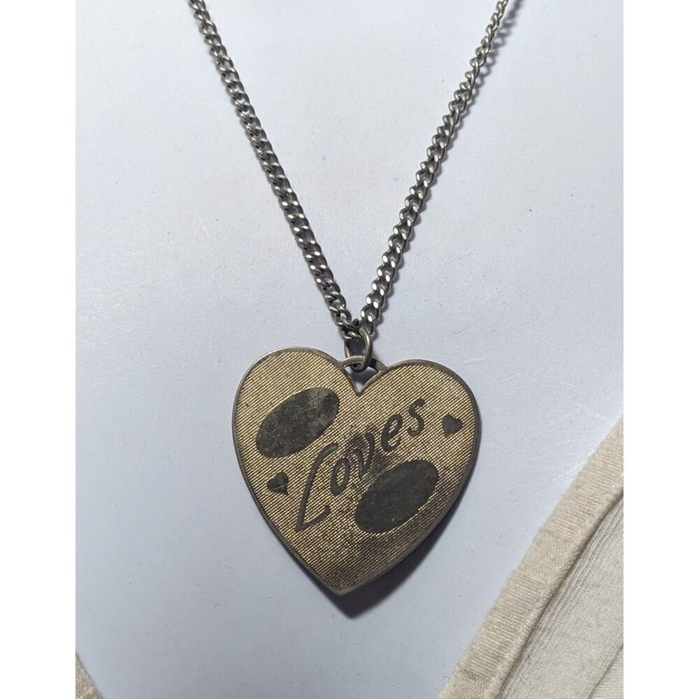 Vintage Engravable Heart Shaped Loves Gold Tone Pendant Necklace - Picture 6 of 12